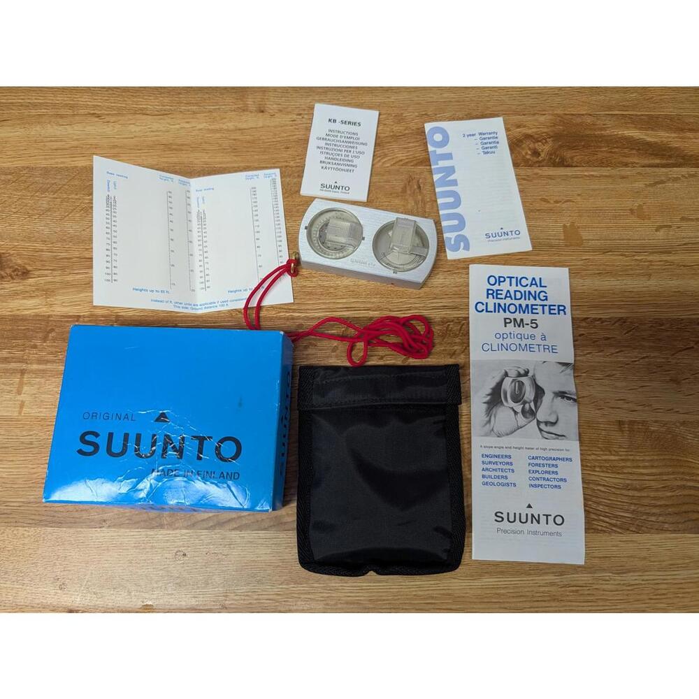 Suunto Optical Reading Clinometer PM-5 with Original Box and Manuals